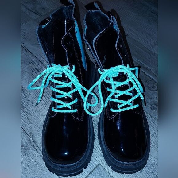 Ladies color block combat boots sz 8 - Picture 9 of 16